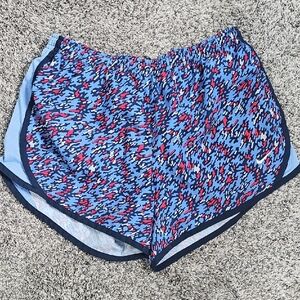 Nike Blue and Red Athletic Shorts Vibrant Design